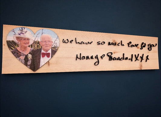 Personalised Personalised 3D Wooden Handwriting Sign With Photo